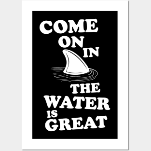 The water is great shark Posters and Art